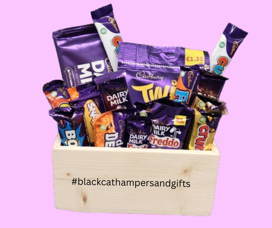 Budget Cadbury's Chocolate gift hamper in Handmade wood box