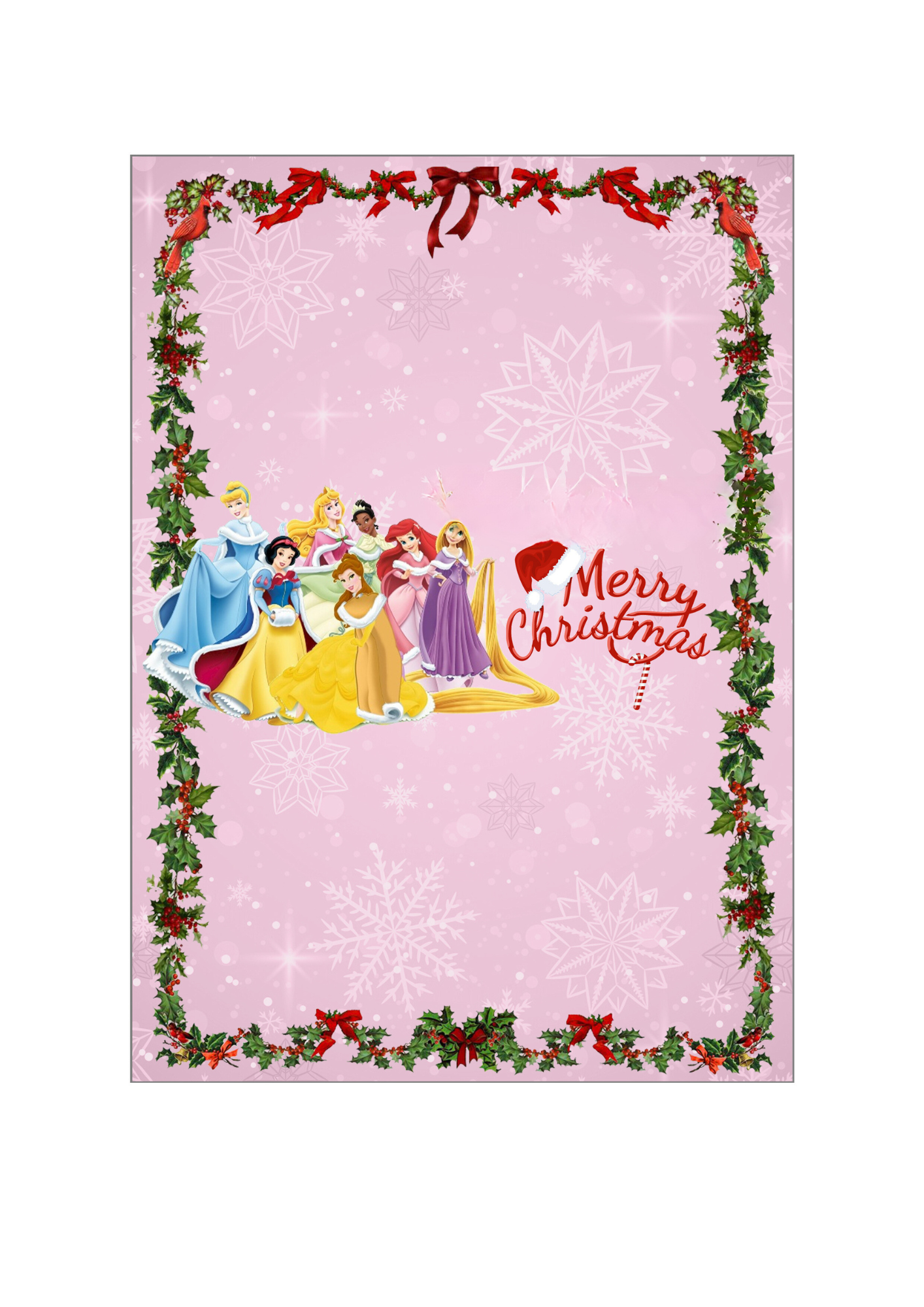 Download - Princess Christmas Chocolate Bar Wrapper