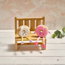Load image into Gallery viewer, Bunny Hops Polyester Velour Ring Doughnut Shelf Sitter With Dangly Legs 2 Asst White And Pink
