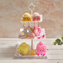 Load image into Gallery viewer, Bunny Hops Polyester Velour Ring Doughnut Shelf Sitter With Dangly Legs 2 Asst White And Pink

