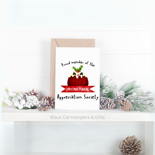 Member of The Christmas Pudding Appreciation Club Handmade Greetings Card
