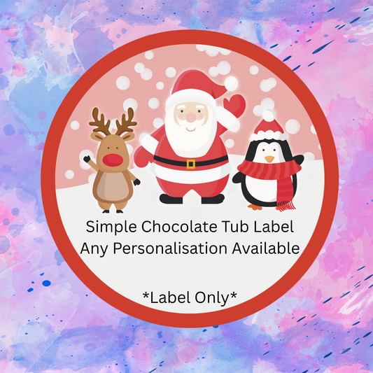 Personalised Santa Simple Chocolate Tub Label