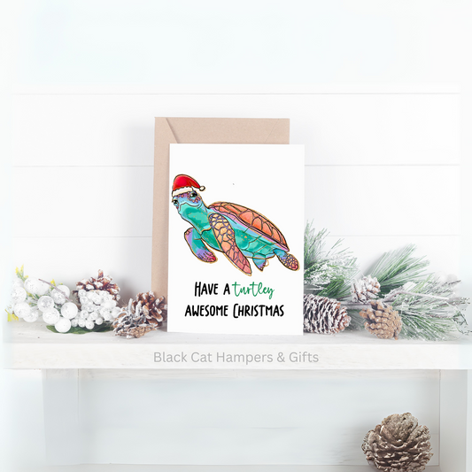 Turtley Awesome Christmas - Handmade Christmas Card