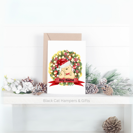 Winnie Wreath with Santa Hat on - personalisation available.