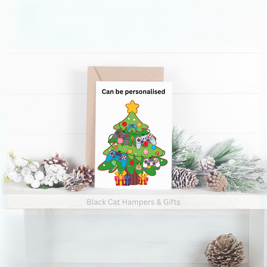 Gaming Christmas Tree - Personalisation Available - Christmas Card