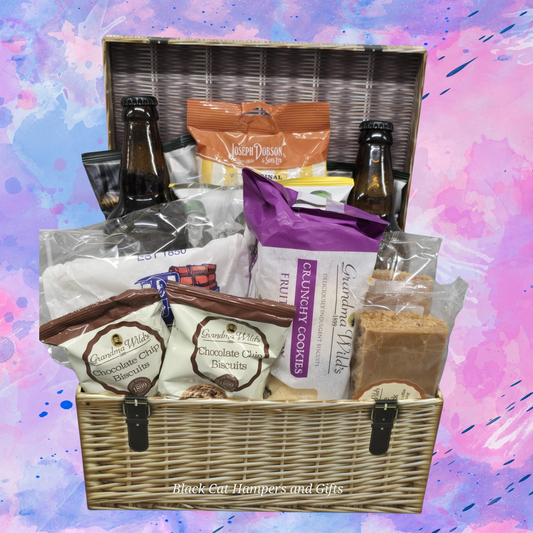 Yorkshire Gift Hamper with Ale  - CARD EEFFECT WICKER GIFT BOX